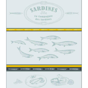 Sud Etoffe Tea Towel Sardine Gris
