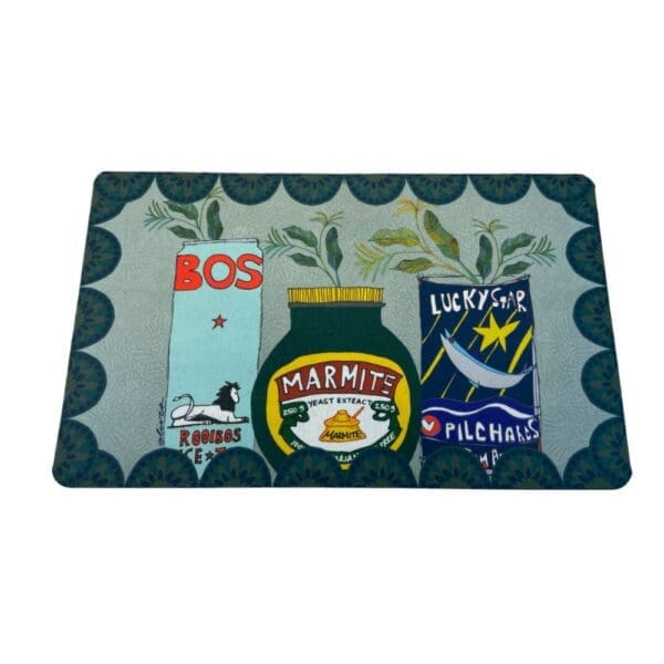 Artdeolivia Kitchen Felt Mat Marmite Blue