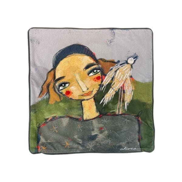 Artdeolivia Scatter Cushion Girl + Bird