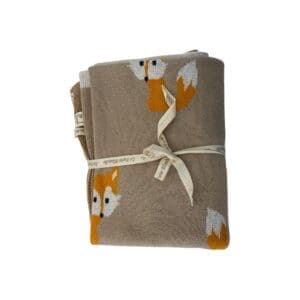 La Porte Blanche 100% Cotton Baby Blanket Fox